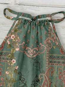 SHEIN LUNE 休闲简约几何腰果花图案女士吊带背心，适合春夏穿着 - 彩色 - 查看 4