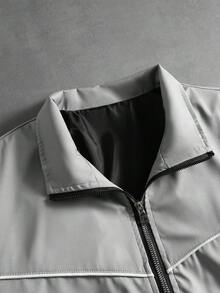 PAVTROS Áo khoác nam dáng casual tối giản, đa năng, thích hợp cho mùa xuân và mùa thu. - Màu Xám nhạt - Xem 3