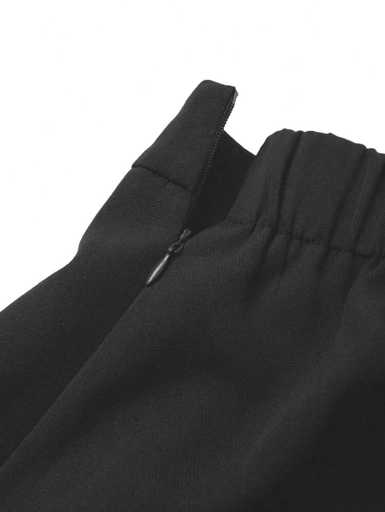 GlowEve CURVE Conjunto de 2 piezas de estilo preppy a rayas azules y blancas para mujer de talla grande - Negro - Añade 3