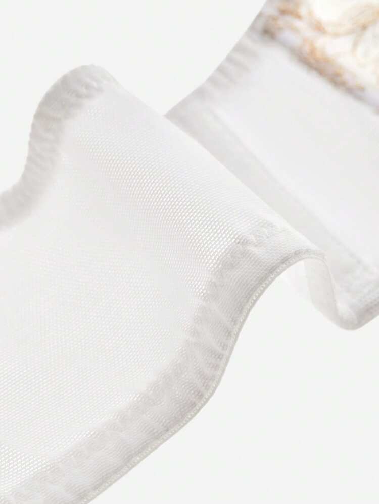 Plus Full Coverage Unlined Embroidered Lace Bra