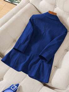 GlowEve CURVE Plus Size Casual Versatile Solid Color Blazer Graduation,Back To School,Teacher Outfits For Women Winter Fall Autumn - Blue - View 2