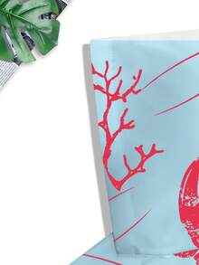 Genlund 男士夏威夷风情虾印花短袖衬衫，趣味虾印花男士短袖衬衫，休闲沙滩度假衬衫 - 彩色 - 查看 5