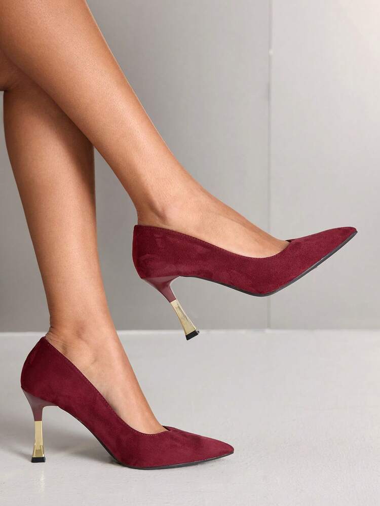 CUCCOO SZL Women Shoes Four Seasons New Solid Color Pointed Wine Glass Contrast Color High Heel Commuter Fashion Sexy Style High Heel Shoes Commuter Dinner Party Office Workers Wear