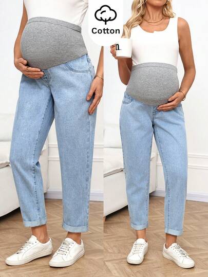 SHEIN Quần jean bầu cạp cao, kiểu dáng thường ngày, thích hợp cho mùa hè, lễ hội, đi làm, nghỉ mát, tốt nghiệp, phong cách Y2K, dễ thương, thời trang đường phố, dự tiệc, đám cưới, thanh lịch, công sở, đi biển, lễ Phục sinh, quần bầu thoải mái, quần jean bầu dáng suông màu xanh nhạt, thoải mái, quần jean bầu dáng côn cho phụ nữ.