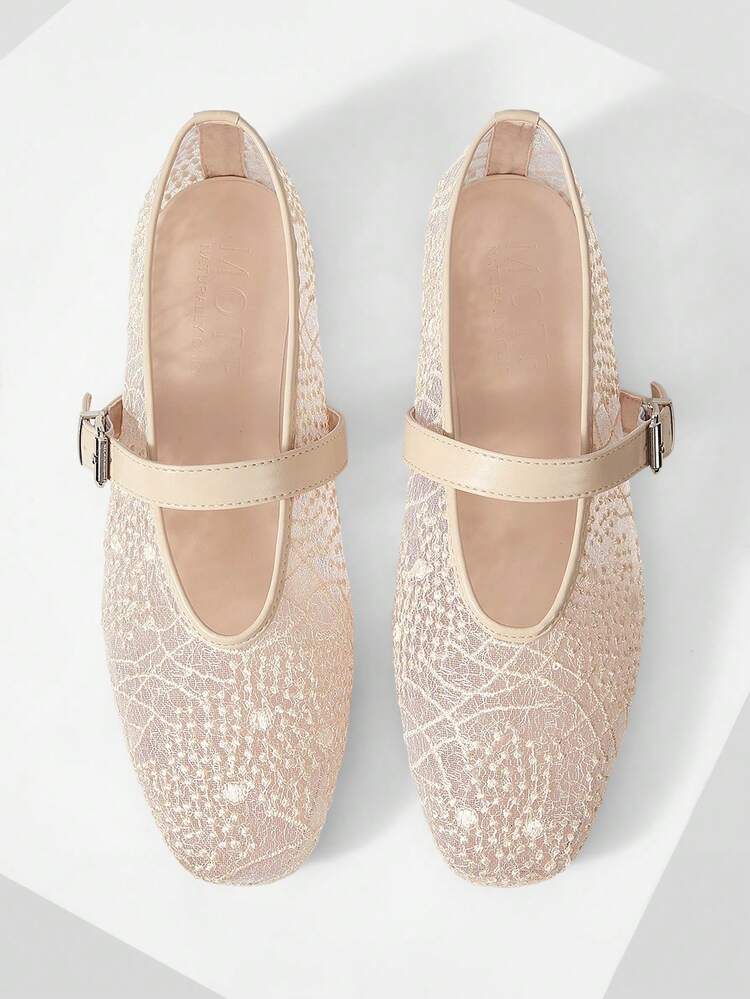 WOMEN'S COMFORTABLE VERSATILE SQUARE TOE MARY JANE FLATS, SUITABLE FOR COMMUTING & CASUAL WEAR