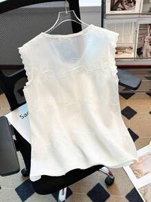 GlowEve CURVE Plus Size Women Casual Round Neck Versatile Daily Wear Shirt - White - View 3
