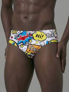 Manfinity KASUA Quần bơi nam in chữ ôm vừa vặn, đi nghỉ thường ngày, phong cách Hawaii - Nhiều màu - Xem 5