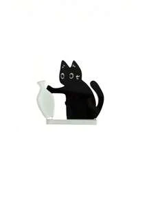 Joivida 可爱小猫推奶瓶磁性冰箱贴，猫须收纳工具，带花朵装饰摆件 - 可插入，非常适合收集猫毛和猫须 - 多色 - 查看 12