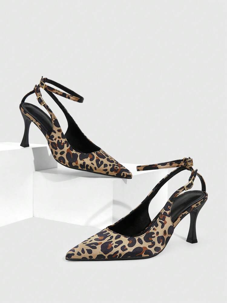 CUCCOO SZL Women's Fashionable Sexy Leopard Print Pointed Toe High Heels Spring Shoes