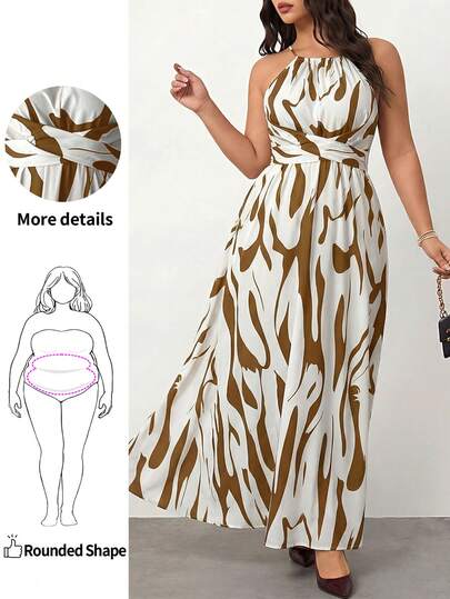 Enliva 大码女式春夏性感优雅通勤简约黑白条纹印花系腰 A 字连衣裙，适合日常穿着、商务、简约、通勤、优雅、休闲、购物、街头服饰、外出、风骚、易于搭配且看起来苗条，凸显您的身材，修饰身材，婚礼宾客礼服女式