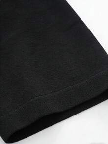GALLERY FADE Camiseta de punto de manga corta con estampado de letras para hombre - Negro - Ver 8