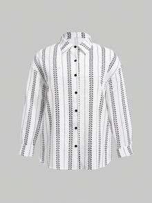 GlowEve CURVE Conjunto de camisa protectora solar estilo bohemio, conjunto de 2 piezas de verano para mujer que incluye shorts, blusa de estilo francés de nueva llegada, blusas y blusas para mujer, blusa casual moderna para trabajar - Blanco y Negro - Ver 5