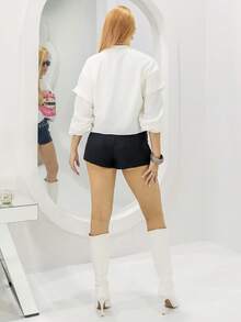 Bela Noronha Camiseta holgada con gráficos de hip-hop para salir de mujer, ropa de calle de verano - Blanco - Ver 2