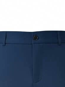 Manfinity Mode 男士时尚单排扣翻领西装套装 - 藍色 - 查看 4