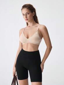 Loungeista Shorts de cintura ancha tejido de canalé - Negro - Ver 8