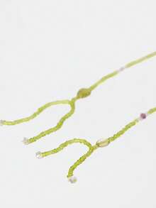 MUSERA 绿色双层花朵项链 - 綠色 - 查看 6