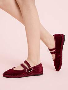 CUCCOO DOLLMOD Giày bệt nữ kiểu dáng thường ngày, đa năng, phù hợp đi làm hàng ngày. - Màu Đỏ Sâu - Xem 5