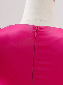 Vestido de princesa infantil com elegante laço decorativo, ideal para o verão. - Rosa Quente - Ver 10
