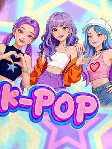 Young Girls Basic Short Sleeve Printed T-Shirt, Light Purple - Multicolor - View 4