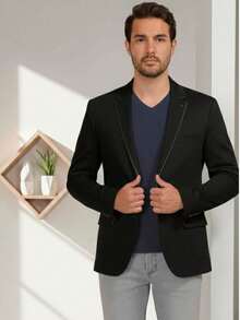 Blazer Casual Busines - Negro - Ver 6