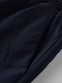 Manfinity Hypemode Pantalones cortos cargo holgados con cordón en la cintura de unicolor para hombres - Azul Marino - Ver 6