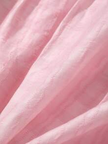 Livesso 女士粉色圆领A字喇叭袖衬衫 - 粉色 - 查看 8