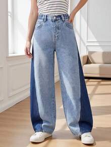 Quần jeans ống rộng dáng suông phong cách Y2K dành cho bé gái tuổi teen, rách gấu, đa năng cho trang phục thường ngày, đi chơi, dự tiệc, du lịch - Quần jeans nhiều túi thời trang cho kỳ nghỉ. - Nhiều màu - Xem 3