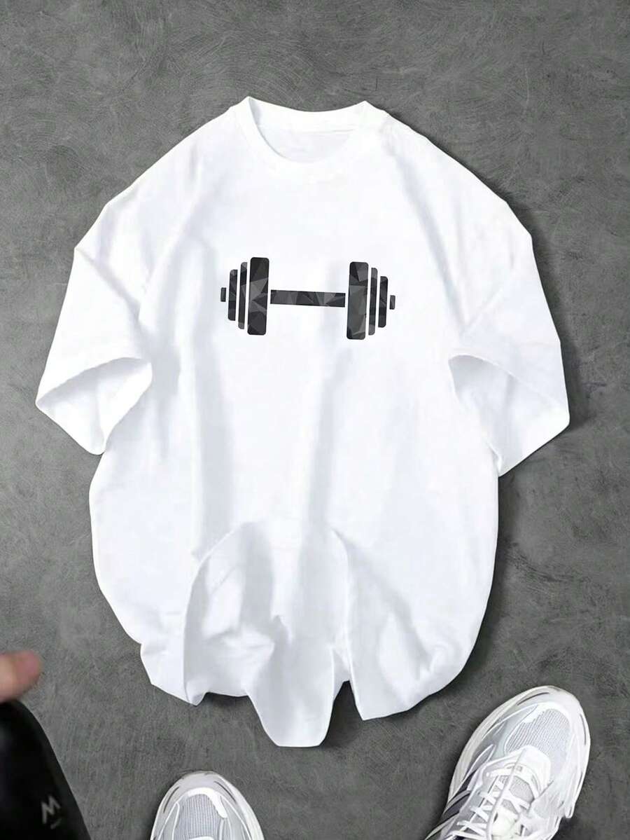 Gym Rark 男士圓領短袖印花運動T恤,健身房適用 - 黑色 - 查看 1