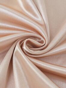 SHEIN Franclia Đầm dài thanh lịch dành cho nữ với cổ áo kiểu dây chuyền, đính hạt cườm, eo khoét sâu và thiết kế xếp ly. - Rượu sâm banh - Xem 5