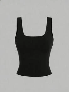 Olithes 3件套女士夏季休闲通勤简约纯色方领修身背心套装 - 彩色 - 查看 7