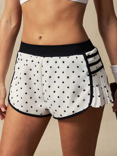 VARSITIE Women's Polka Dot Patchwork Casual Versatile Daily Wear & Sports Shorts