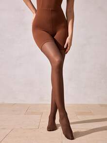 40D 女士塑身提拉连裤袜，舒适 - 咖啡棕 - 查看 5