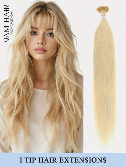 I型接发，真人发，50克50片装，每片1克，冷融合微环接发，预粘合隐形角蛋白假发片，瞬间增加发量和长度，适合稀疏头发，无缝融合，沙龙级品质——母亲节和春假完美美容礼物