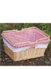 Keranjang Piknik Rotan Persegi, Keranjang Piknik Rotan Oval, Keranjang Buah, Keranjang Tangan Rotan Anyaman Tangan, Digunakan untuk Piknik, Belanja, Penyimpanan, Hadiah, Buah dan Sayuran, dll., Penyimpanan Praktis, Mudah Dibawa untuk Liburan - MultiWarna - View 9