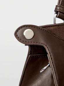 MOTF PREMIUM LADIES HANDBAG, EXQUISITE MINIMALIST COMMUTER SHOULDER BAG - Brown - View 7