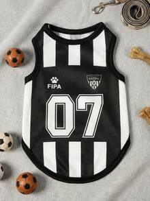 PETSIN Áo thun cho chó mèo đa năng 07 kiểu cổ điển, in sọc đen trắng, thời trang, thoải mái, thường ngày. - Nhiều màu - Xem 1