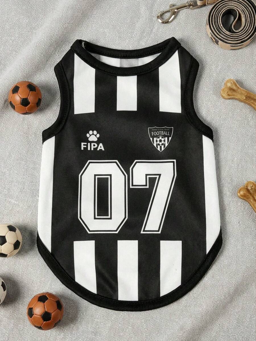 PETSIN Áo thun cho chó mèo đa năng 07 kiểu cổ điển, in sọc đen trắng, thời trang, thoải mái, thường ngày. - Nhiều màu - Xem 1