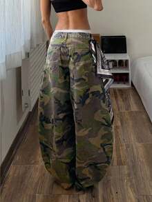 StreetHx Plus Size Women's Loose Fit Casual Camouflage Denim Jeans - Multicolor - View 8