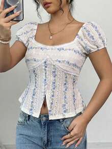 SHEIN Clasi 1pc Women's Spring/Summer Jacquard Textured Jacquard Split ...