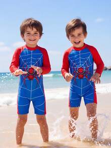 Fantacosmos Traje de baño de una pieza de manga larga para niño, verano - Azul - Ver 4