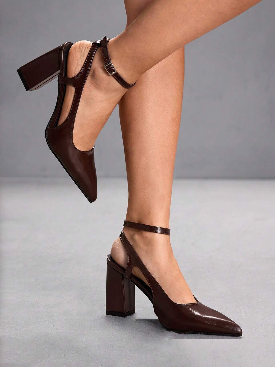 CUCCOO SZL Women's Pointed Toe Buckle Design Fashionable Elegant High Heels
