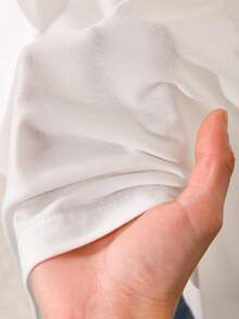 CosyJoli Plus Size Women's Water-Soluble Lace Trim T-Shirt, Blouse, White With Flared Sleeves, Casual Elegant Clothing Tea Party Summer - White - View 8