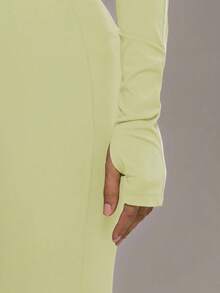 Musera Sport 拉链条纹细节短款BBL夹克，仅限板式网球服，适合秋季运动、健身房锻炼、瑜伽、普拉提、日常休闲穿着。 - Butter Yellow - 查看 4