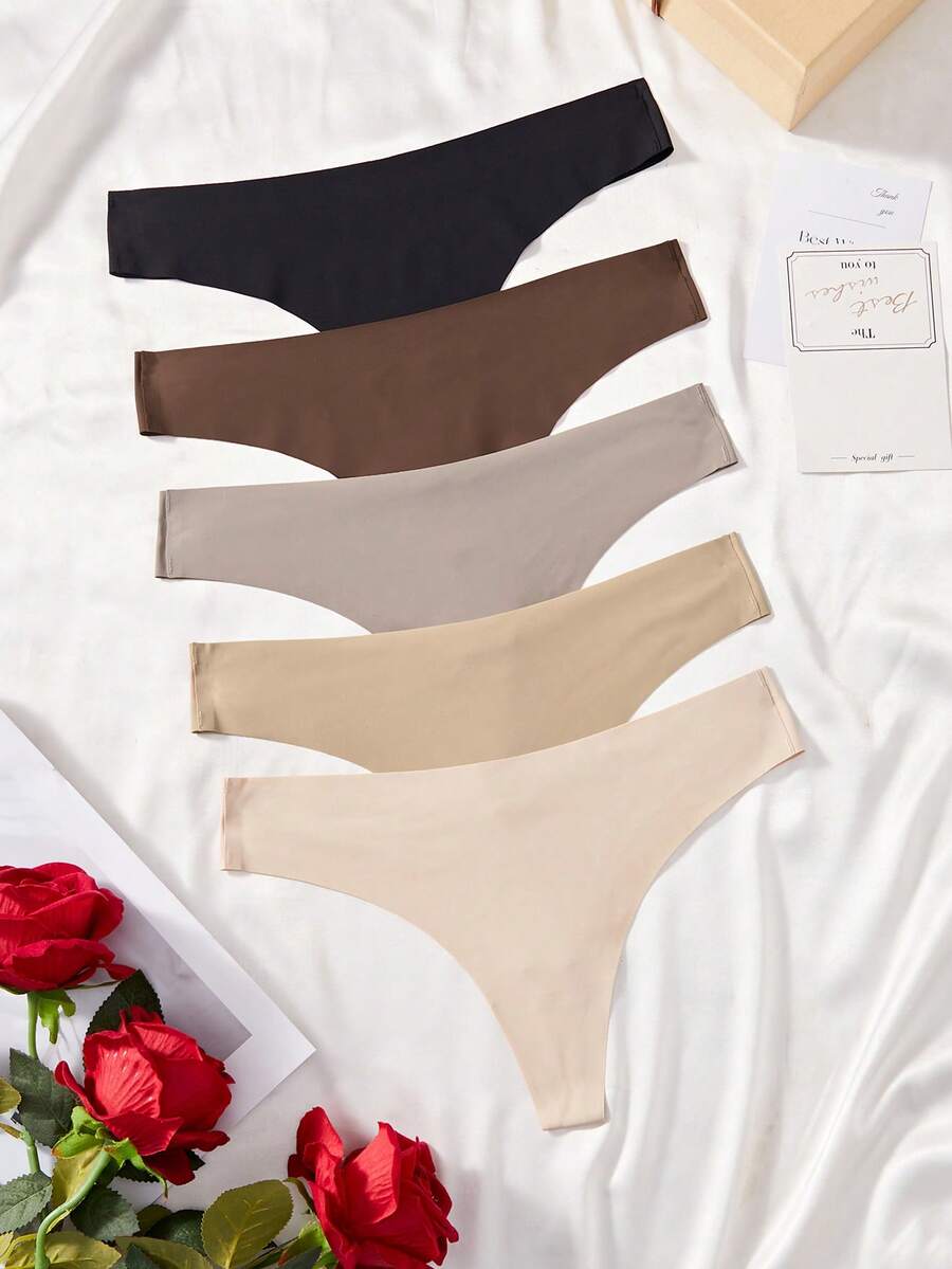 NudeFit Bộ 5 chiếc quần lót dây mảnh không đường may dành cho nữ - Nhiều màu - Xem 1