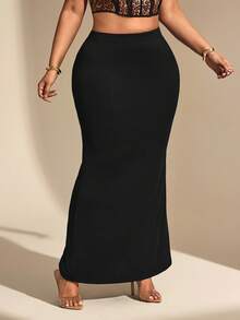 Hourglow 修身版型魚尾擺裙 - 黑色 - 查看 5