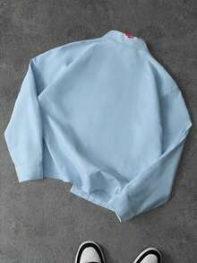 PAVTROS Men's Long Sleeve Single-Breasted Shirt, Valentine's Day - Baby Blue - View 4