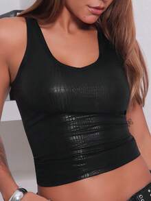 Hariany Almeida Top de tirantes para mujer para uso en todo tipo de ocasiones: streetwear, conciertos, festivales, salidas nocturnas, ferias del Renacimiento, clubes - Negro - Ver 6
