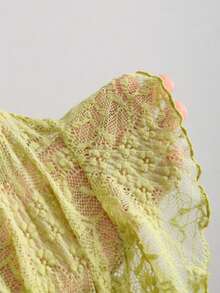 Sweetra Y2K Lace Patchwork Vacation Sweet Versatile Blouse - Green - View 6