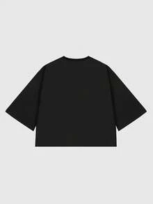 ROMWE MEN Men's Letter & Figure Print Street Style Short Sleeve T-Shirt - Red - View 2