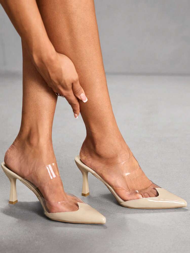 CUCCOO SZL Pointed Toe Women's High Heel Pumps, Jelly Patchwork PU Leather, Sexy For Party & Evening